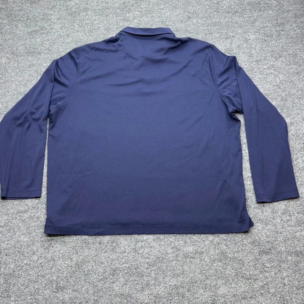 UNTUCKit Mens Damaschino Long Sleeve Polo Shirt Navy Blue 3XL XXXL 40990